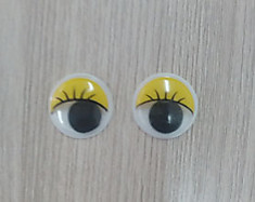 Глазки круглые желтые с бегающими зрачками 20 мм