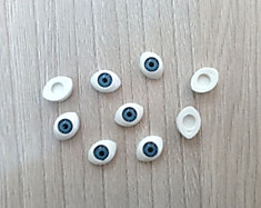 Глазки со зрачками миндалевид. голубые 11x7 мм