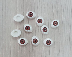 Глазки со зрачками миндалевидные карие 11x7 мм