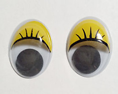 Глазки овальные желтые с бегающ. зрачками 20х15  мм