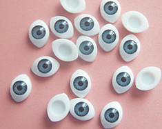 Глазки со зрачками миндалевид. серые 17x11 мм