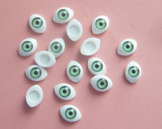 Глазки со зрачками миндалевид. зеленые 11x7 мм